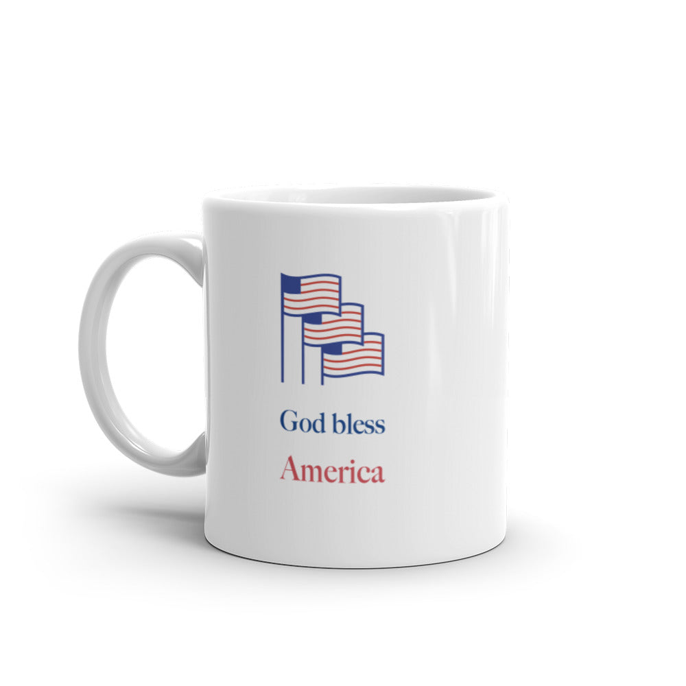 God Bless America White Glossy Mug