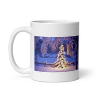 Winter Snow with Trees Holiday White Glossy Mug