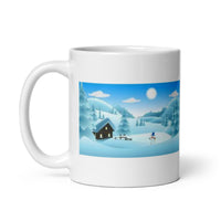 Winter Holiday with Snowman White Glossy Mug
