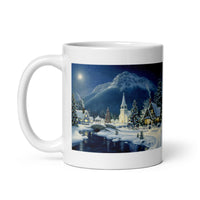 Winter Holiday Scene White Glossy Mug