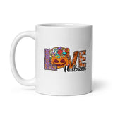 I Love Halloween White Glossy Mug