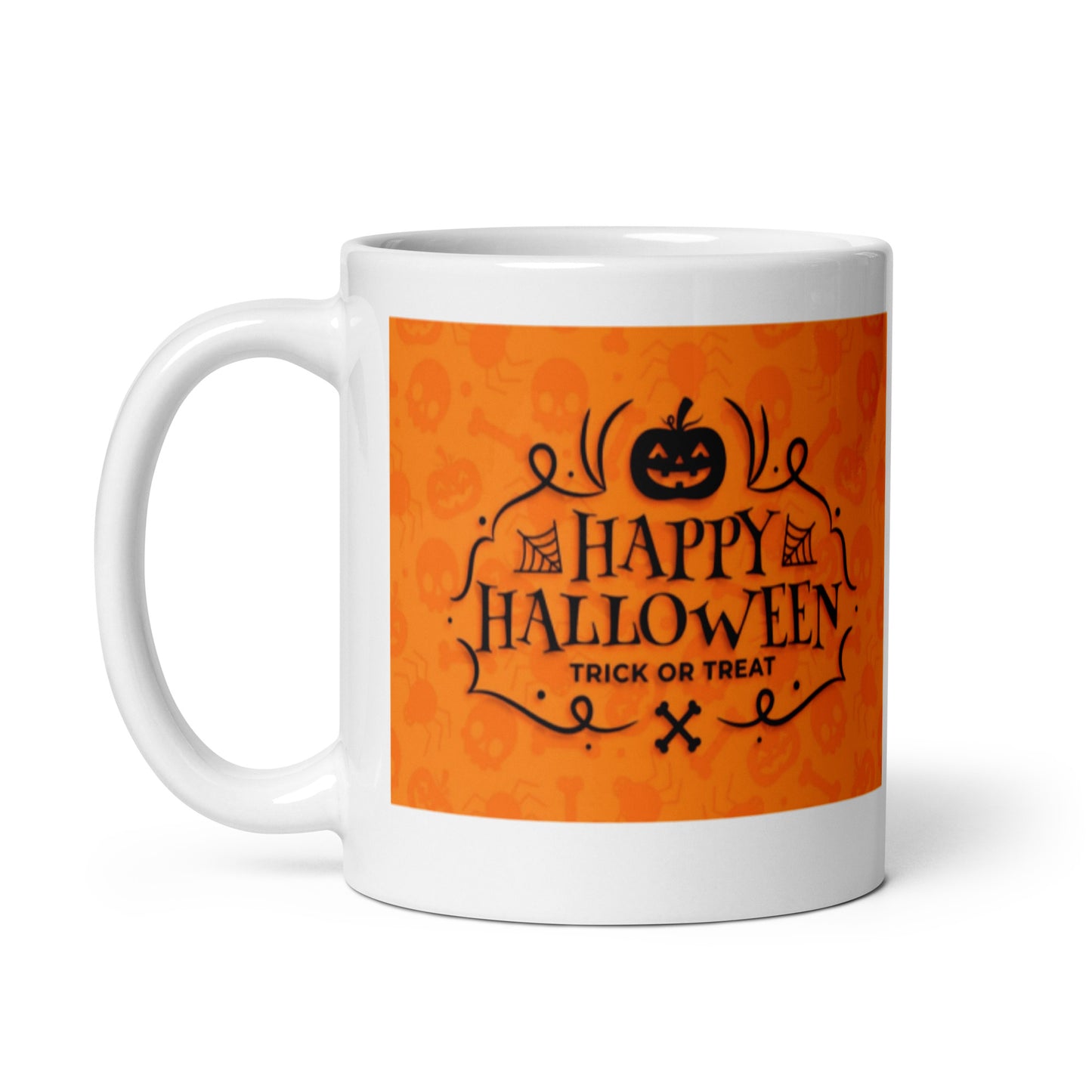 Happy Halloween Trick or Treat White Glossy Mug
