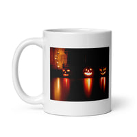 Scary Happy Halloween Jack O' Lantern White Glossy Mug