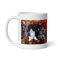 The Kittens Wish You A Very Merry Christmas White Glossy Mug