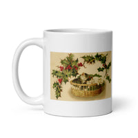 Holiday Cat Design White Glossy Mug