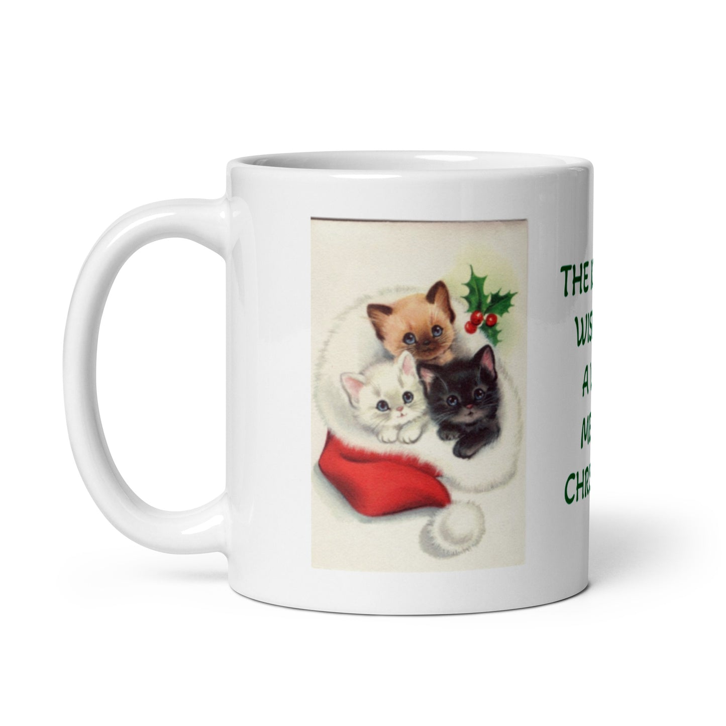Kittens Wish You A Very Merry Christmas White Glossy Mug