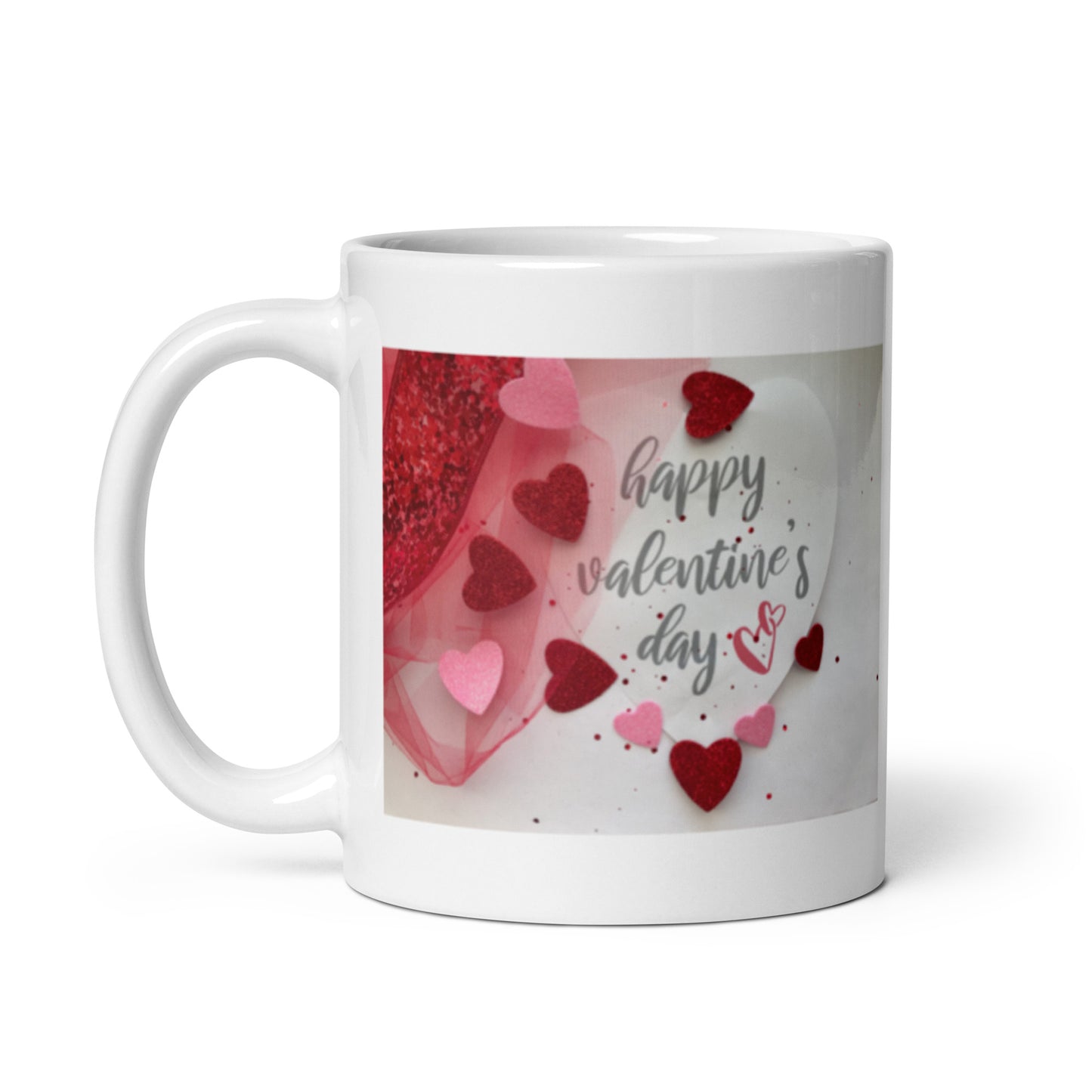 Happy Valentines Day with Hearst White Glossy Mug