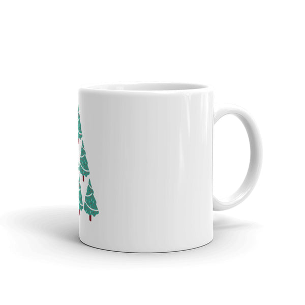 Holiday White Glossy Mug Tree Design