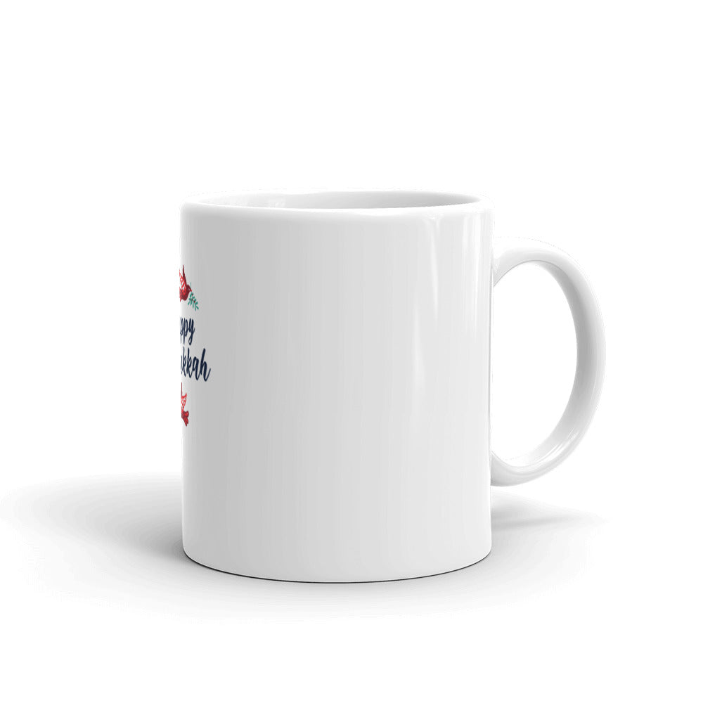 Happy Hanukkah White Glossy Mug