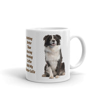 Morning Coffee with My Border Collie White Glossy Mug