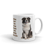 Morning Coffee with My Border Collie White Glossy Mug