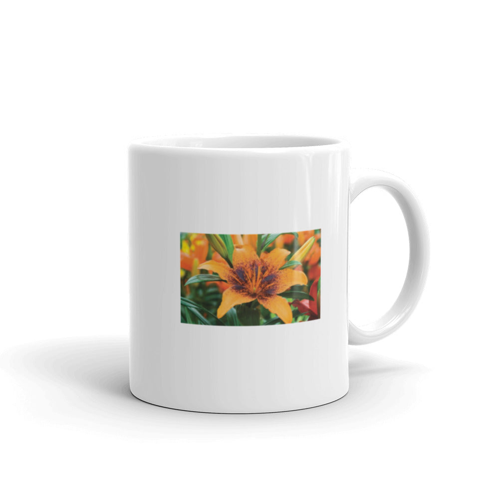 Flower Design Coffee Mug White Glossy Mug