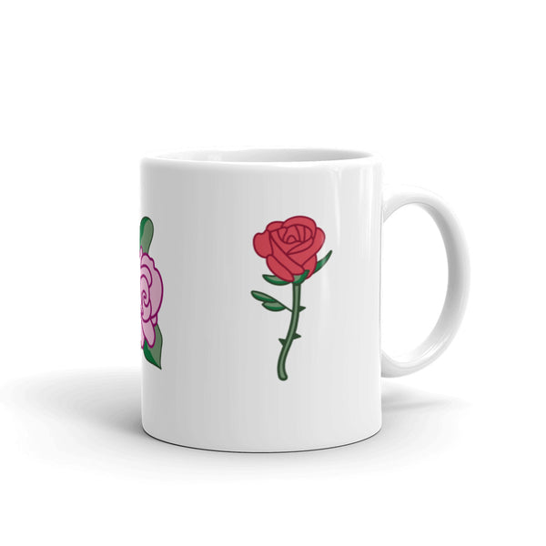 Red Rose Designer White Glossy Mug