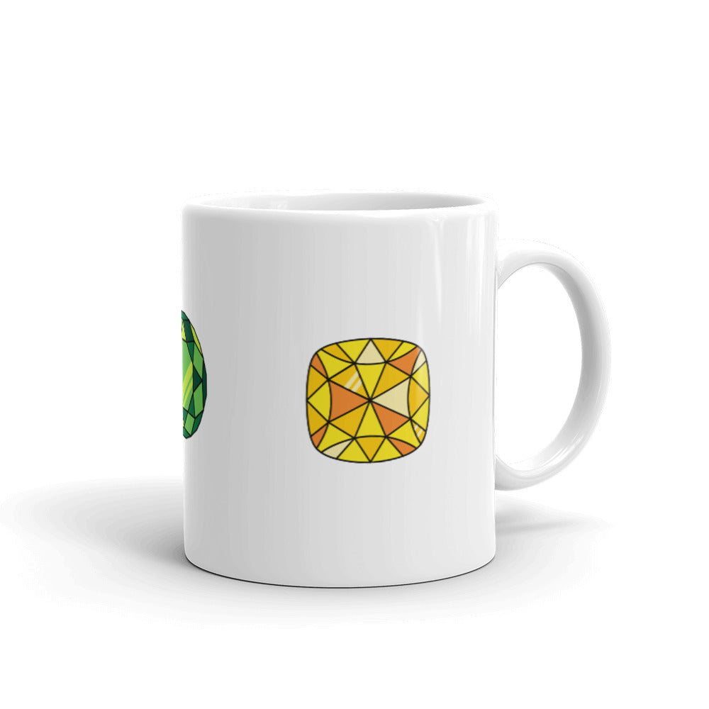 Diamond Design White Glossy Mug