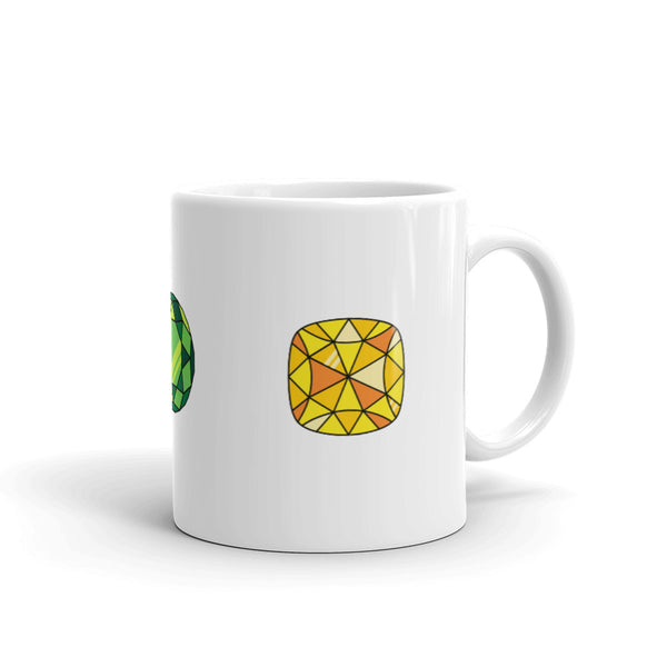 Diamond Design White Glossy Mug