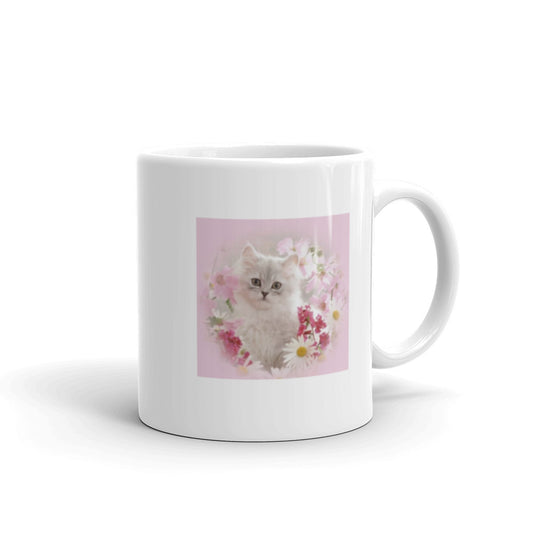 White glossy mug