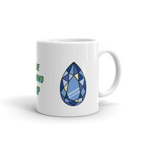 Blue Diamond Design White Glossy Coffee Mug