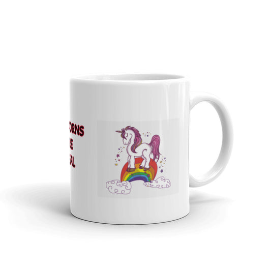 Unicorns are Real Design White Glossy Mug
