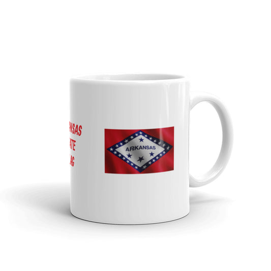 Arkansas State Flag White Glossy Coffee Mug