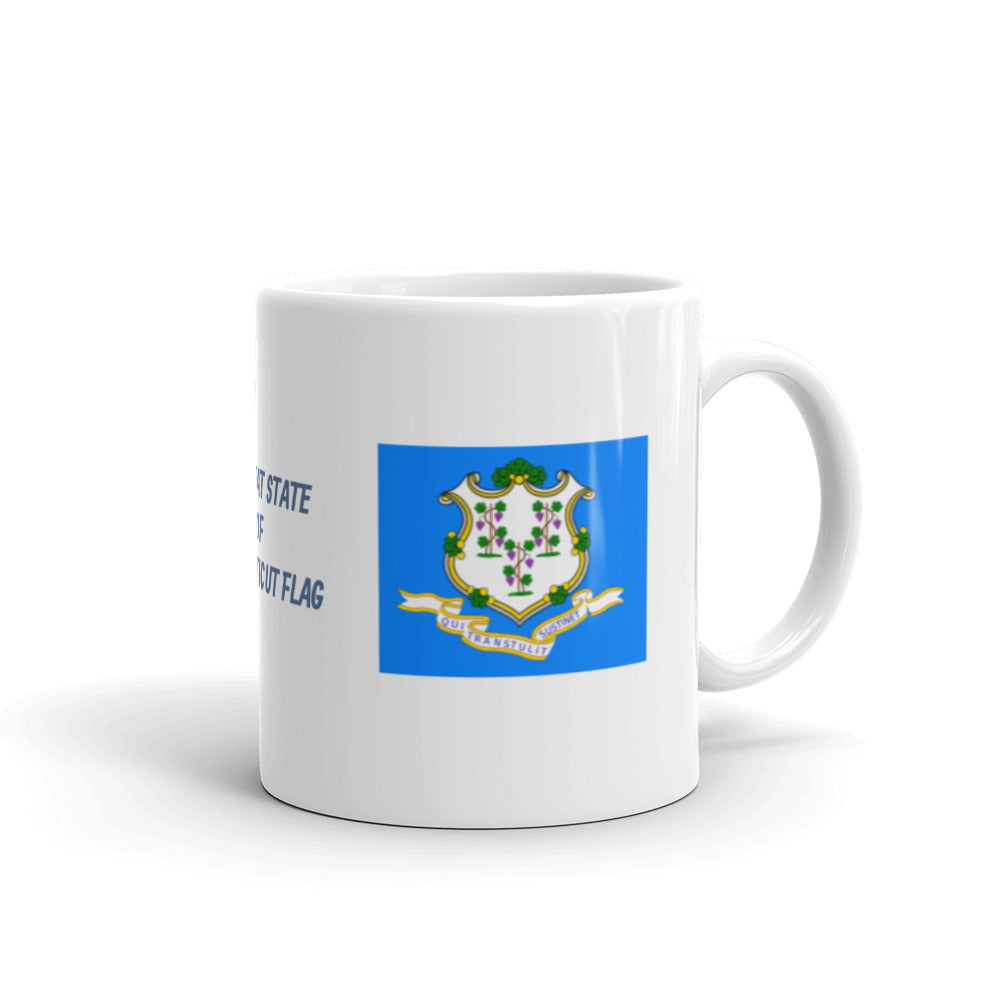 The Great State of Connecticut Flag White Glossy Mug