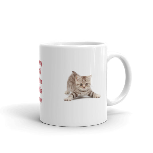 Funny Little Kitten Coffee Mug White Glossy Mug