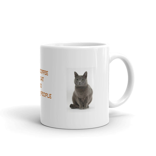 I Like Coffee My Cat Design White Glossy Mug
