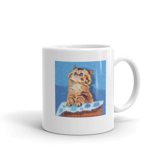 Cute Kitten Design White Glossy Mug