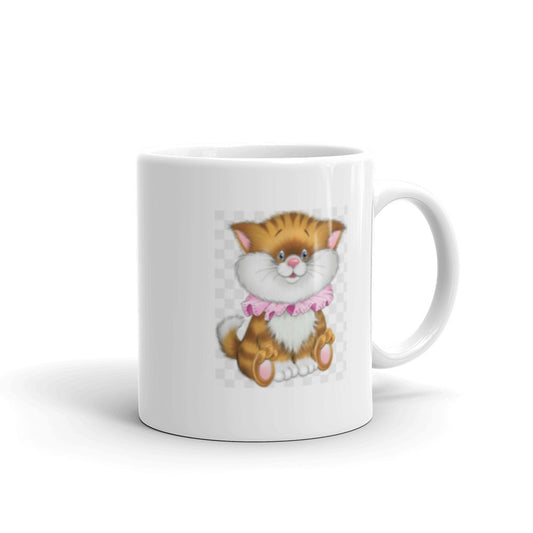 Classic Kitten Design White Glossy Mug