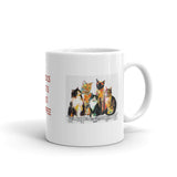 Books Cats and Coffee Design White Glossy Mug