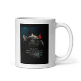 Kitten with Butterfly White Glossy Mug