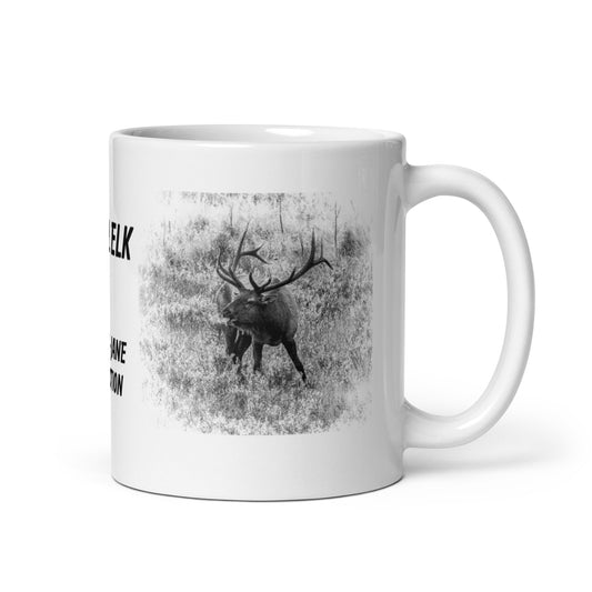 Sarah-Jane Collection Bull Elk White Glossy Mug