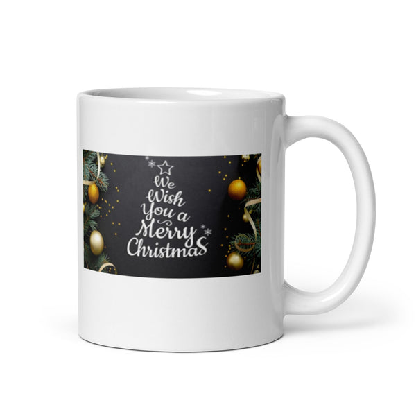 We Wish You a Merry Christmas White Glossy Mug
