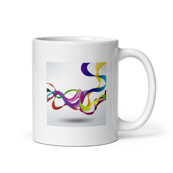 Colorful Abstract Art  White Glossy Mug