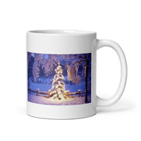 Winter Snow with Trees Holiday White Glossy Mug