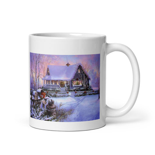 Holiday Winter Design White Glossy Mug