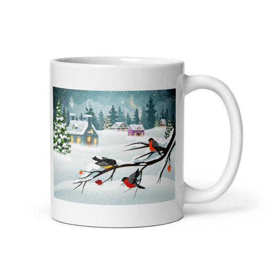 Holiday Merry Christmas White Glossy Mug