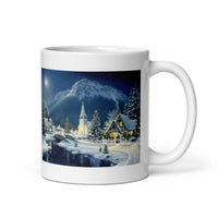 Winter Holiday Scene White Glossy Mug