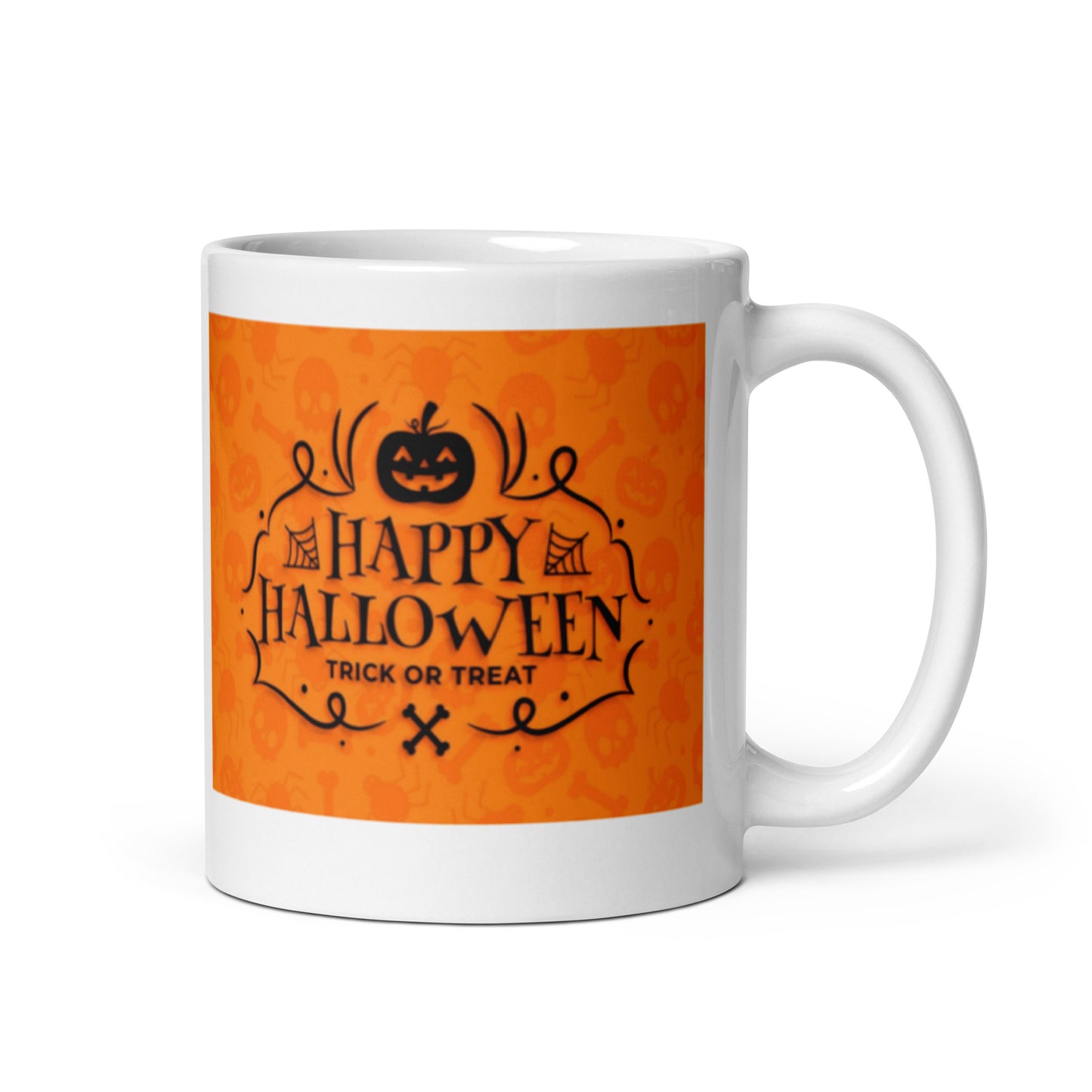 Happy Halloween Trick or Treat White Glossy Mug