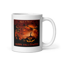 Happy Halloween with Pumpkins White Glossy Mug