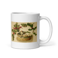 Holiday Cat Design White Glossy Mug