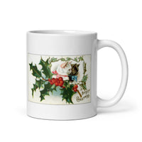 Merry Christmas Kitten Design White Glossy Mug