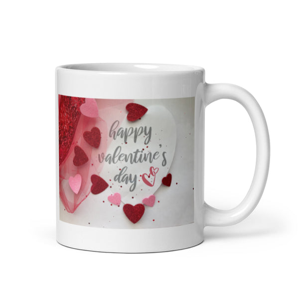 Happy Valentines Day with Hearst White Glossy Mug