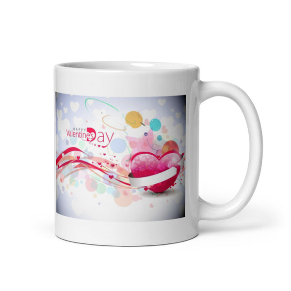 Happy Valentine Day White Glossy Mug
