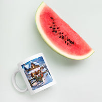 Holiday Merry Christmas with Snowman White Glossy Mug