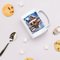Holiday Merry Christmas with Snowman White Glossy Mug