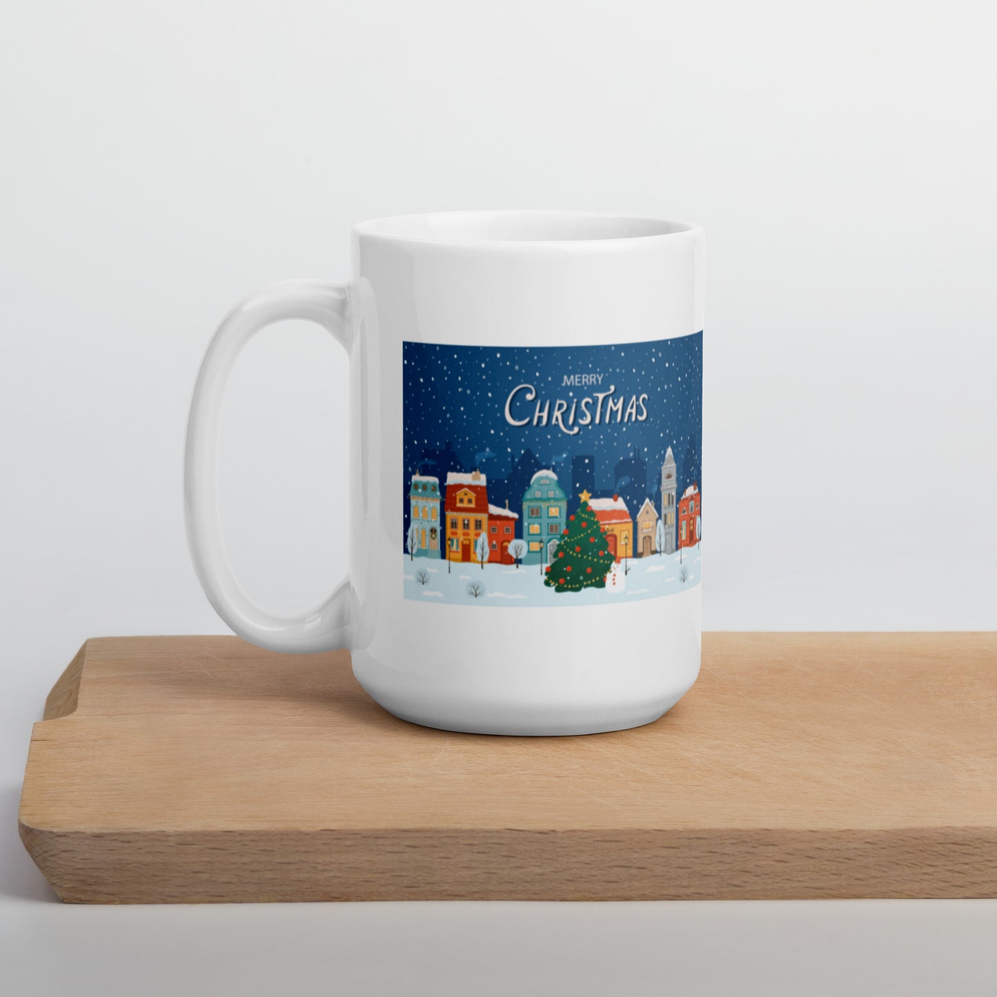 Merry Christmas Holiday White Glossy Mug