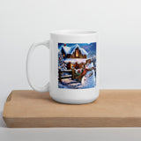 Holiday Merry Christmas with Snowman White Glossy Mug