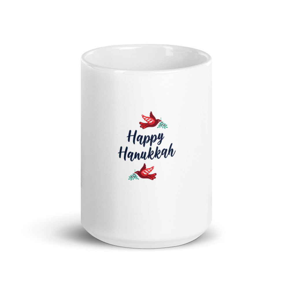 Happy Hanukkah White Glossy Mug