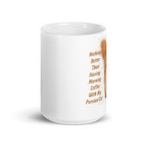 Morning Coffee with My Persian White Glossy Mug