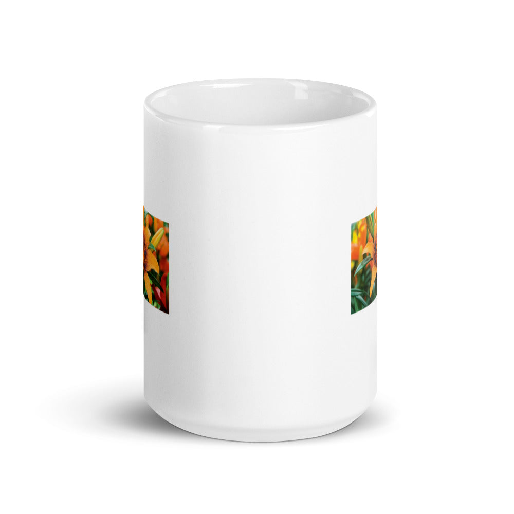 Flower Design Coffee Mug White Glossy Mug